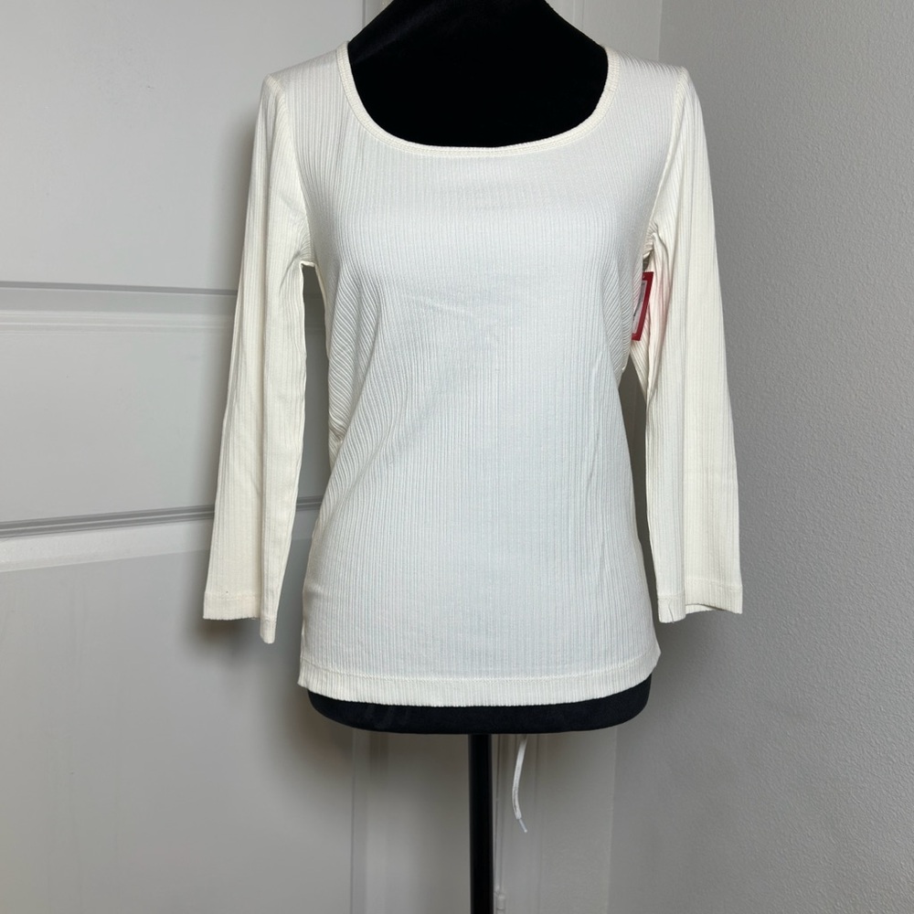 Spanx White Long Sleeve Ribbed Top / BNWT